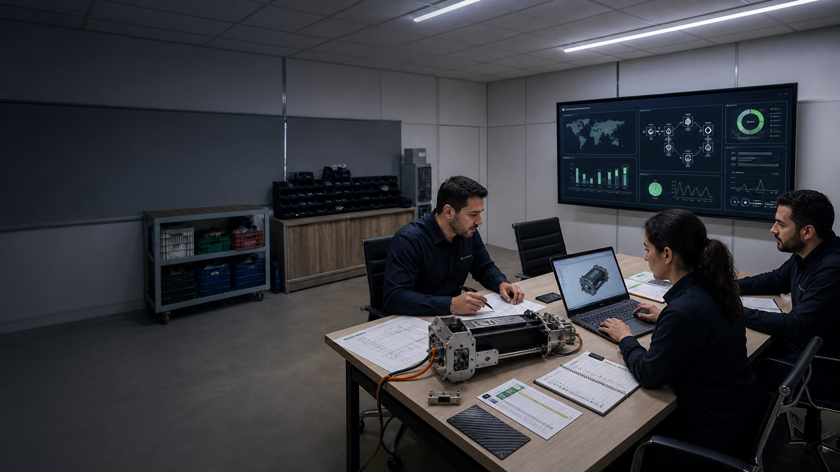 Equipe multidisciplinar desenvolvendo aplicação e estratégia de mercado